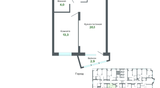 44.71 м² | 23 - 25 эт.