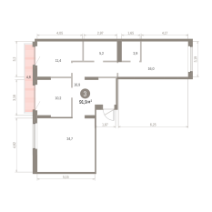 91.00 м² | 6 - 8 эт. 00