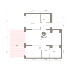 76.00 м² | 1 - 9 эт. 00