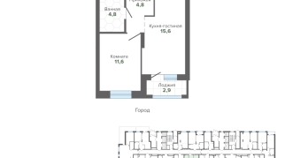 39.74 м² | 2 - 25 эт.