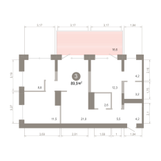 89.00 м² | 1 - 8 эт. 00