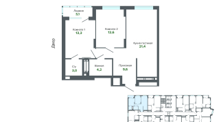 67.11 м² | 23 - 25 эт.