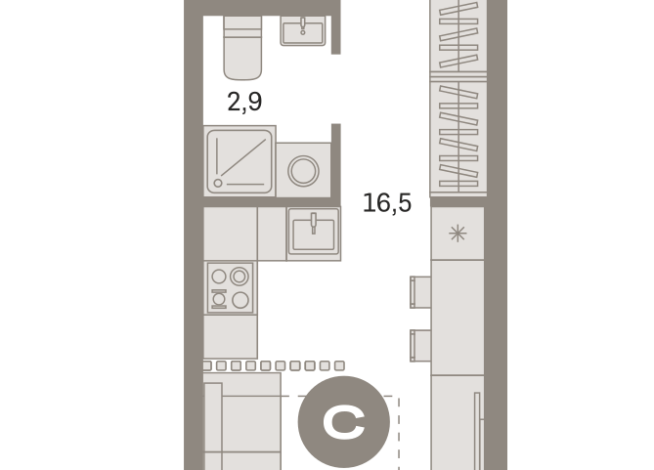 26.00 м² | 5 - 8 эт.
