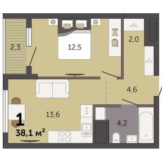 38.10 м² | 14 - 32 эт. 00