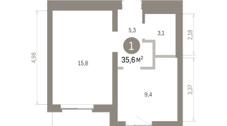 36.00 м² | 7 - 9 эт.