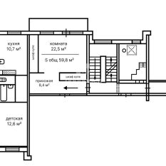 2-к квартира | 59.80 м² | 9 - 10 эт. 10