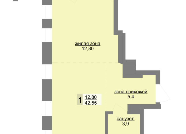 43.00 м² | 21 - 30 эт.