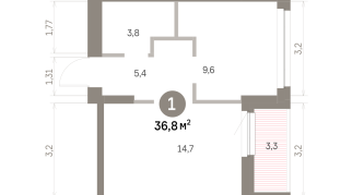 36.00 м² | 3 - 9 эт.