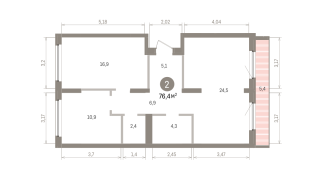 76.00 м² | 7 - 7 эт.