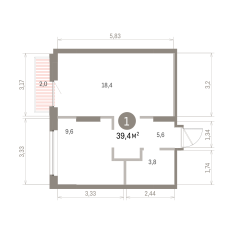 39.00 м² | 6 - 9 эт. 00