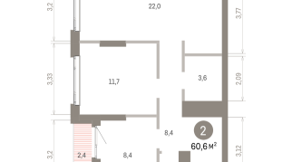 60.00 м² | 18 - 25 эт.