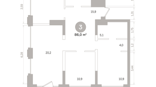 86.00 м² | 12 - 17 эт.