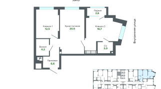 66.00 м² | 20 - 25 эт.