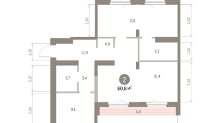 80.00 м² | 9 - 9 эт.