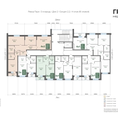 43.29 м² | 4 - 24 эт. 01