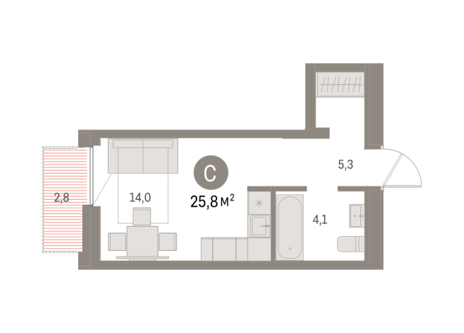 25.00 м² | 7 - 16 эт.