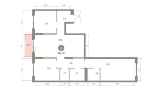 84.00 м² | 7 - 8 эт.