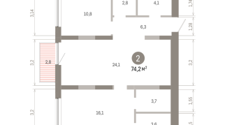74.00 м² | 14 - 16 эт.