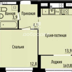 1-к квартира | 36.50 м² | 5 - 24 эт. 21