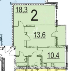 2-к квартира | 55.50 м² | 3 - 13 эт. 81