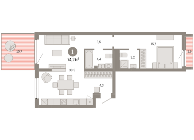 74.00 м² | 2 - 9 эт.