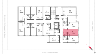 21.80 м² | 8 - 8 эт.