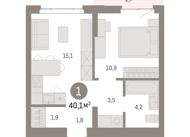 40.00 м² | 5 - 7 эт.