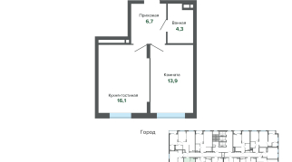 41.05 м² | 5 - 25 эт.
