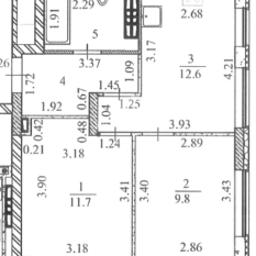 2-к квартира | 43.50 м² | 9 - 20 эт. 51