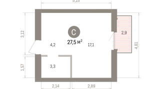 27.00 м² | 8 - 9 эт.