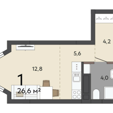 26.60 м² | 2 - 23 эт. 00