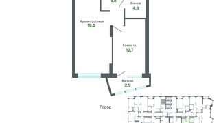 45.12 м² | 20 - 25 эт.