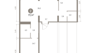 77.00 м² | 9 - 9 эт.