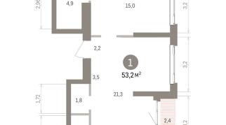 53.00 м² | 21 - 25 эт.