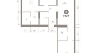 92.00 м² | 6 - 9 эт.