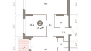 65.00 м² | 5 - 16 эт.