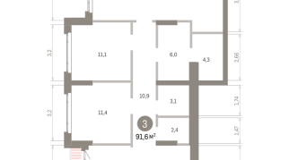 91.00 м² | 14 - 16 эт.