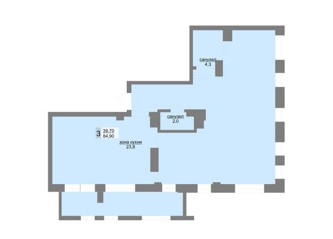 84.90 м² | 28 - 30 эт.