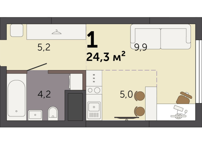 24.30 м² | 8 - 32 эт.