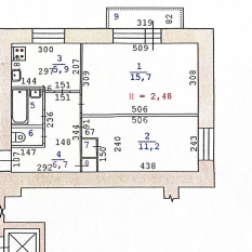 2-к квартира | 43.40 м² | 3 - 9 эт. 01