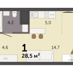 28.50 м² | 7 - 32 эт. 00