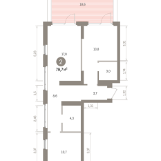 79.00 м² | 2 - 7 эт. 00