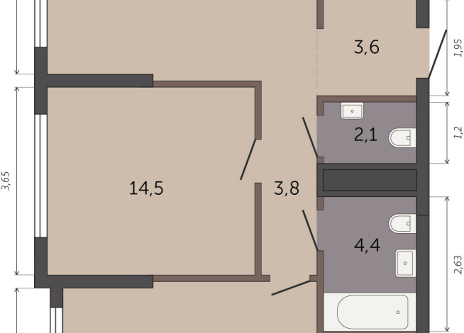 67.70 м² | 19 - 32 эт.
