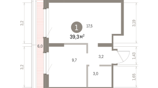39.00 м² | 8 - 9 эт.