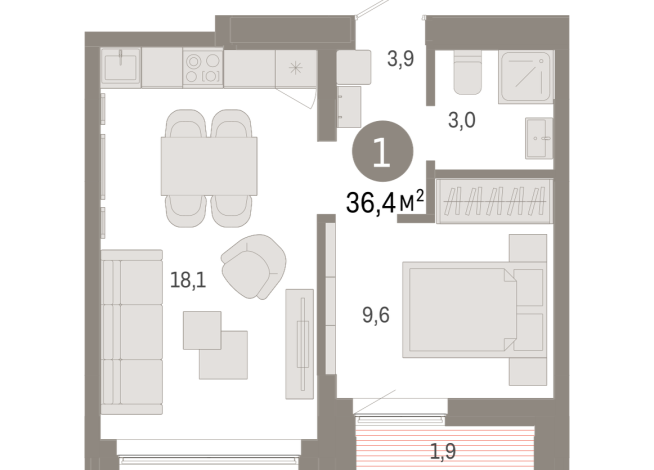 36.00 м² | 9 - 9 эт.