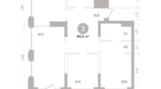 86.00 м² | 8 - 17 эт.