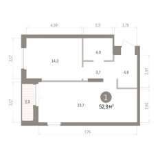 52.00 м² | 11 - 16 эт. 00