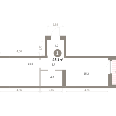 44.00 м² | 4 - 9 эт. 00