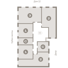 45.00 м² | 3 - 8 эт. 00