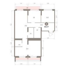 97.00 м² | 7 - 8 эт. 00